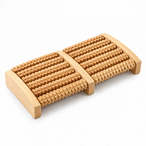 Premium Wooden 6-Row Foot Massager & Roller
